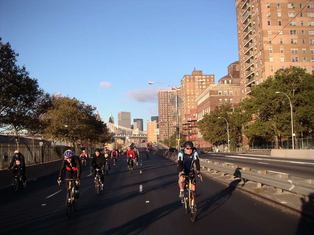 The first good weather in two weeks as we take the FDR drive